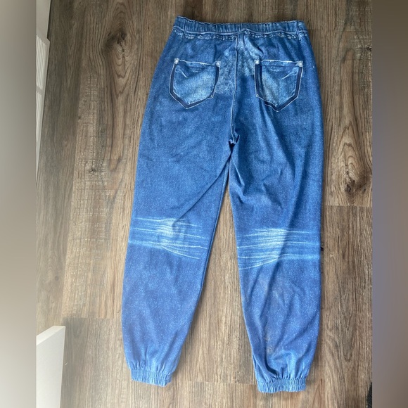 Zyia Active Womens Light Denim Distressed Tight Hi-Rise Legging - Picture 1 of 3